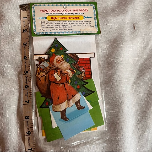 NEW Old Stock Night Before Christmas Vintage Standing CutOut Figures & Storybook - Picture 9 of 9